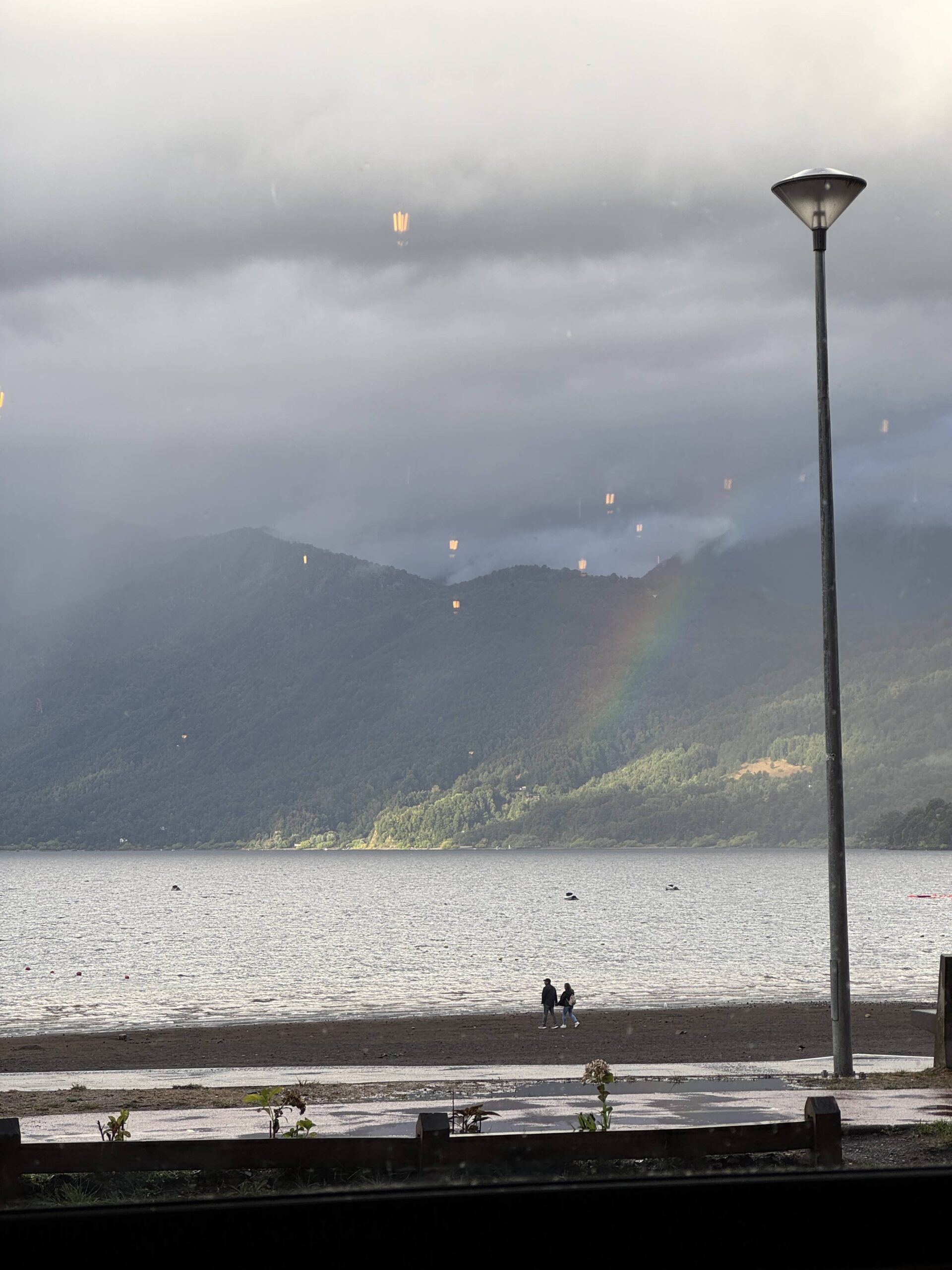 Caburgua Lake with rainbow