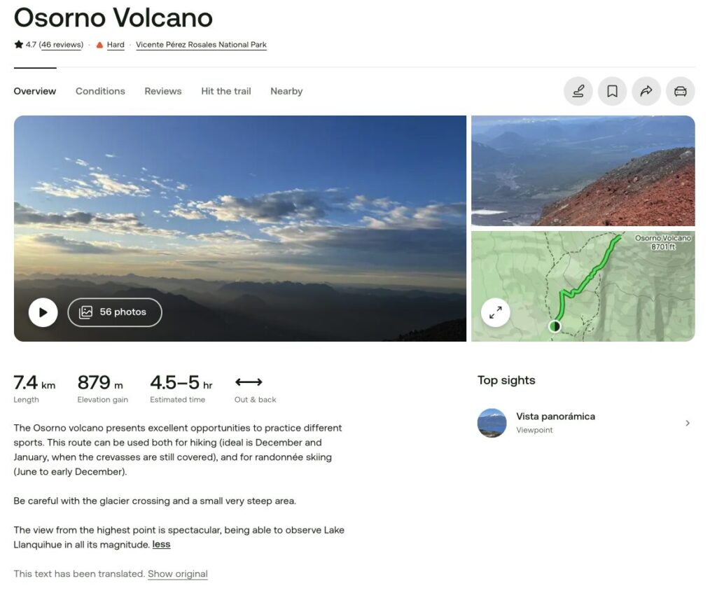 hiking Osorno Volcano